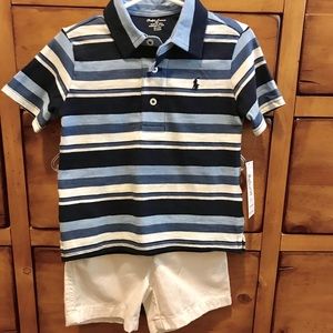 NWT Ralph Lauren Polo & Shorts Set, 18mos.